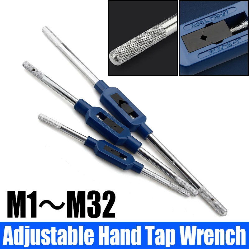 

1PCS M1-M32 Adjustable Hand Tap Wrench Holder High Strength Zinc Alloy Tap Reamer Hand Threading Tool