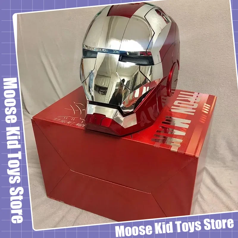 Marvel Iron Man Autoking 1/1 Mk5 Helmet Remote And Voice Control Iron Man Automatic Helmet Mask With Led Light Figure For Boys