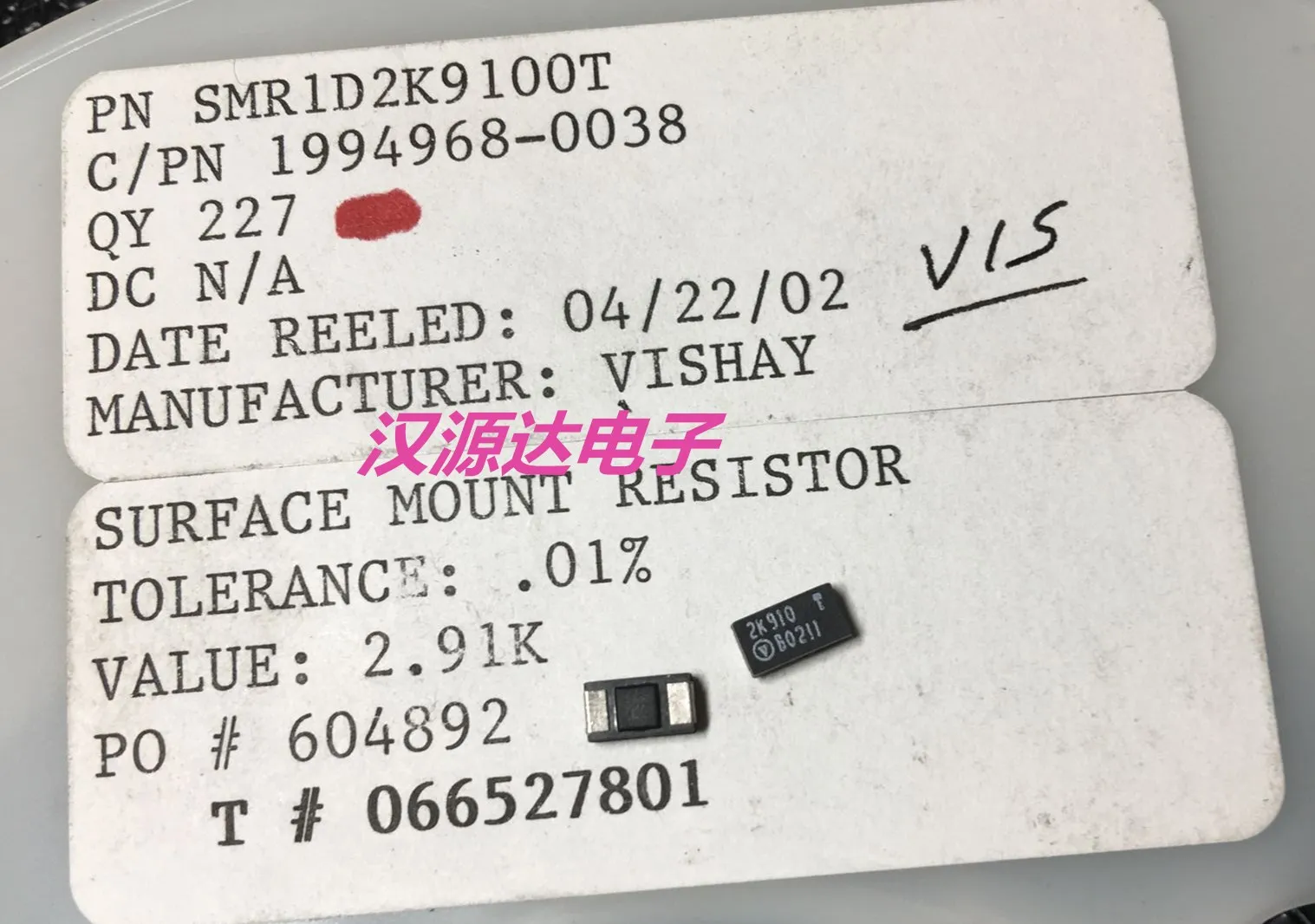 5pcs/lot SMR1D2K9100T 2K910 T 2.91K 0.01% 2PPM 1W chips Electronic new