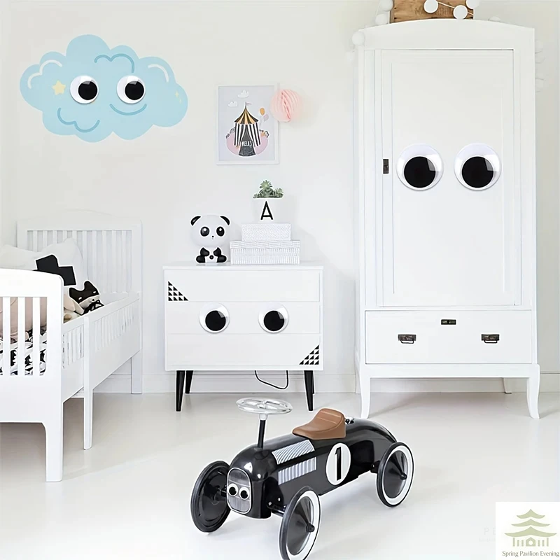 1 Paar Selbstklebende Niedliche Große Googly Eyes Kühlschrank-Wandaufkleber Lustige Große Schwarze Plastik-Augen Aufkleber DIY Scrapbook Puppen Augen – Detail 3