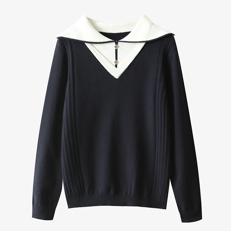 2024 Autumn/Winter New Cashmere Hoodie Women's Flip Collar Hoodie Casual Exquisite Cashmere Sweater Women's