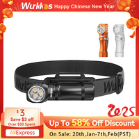 Wurkkos HD10 Headlamp Rechargeable 14500 IP68 EDC 1200Lm 3* 90 CRI LEDs + 3* RGB Aux LEDs Anduril 2.0 Fishing Camping Torch