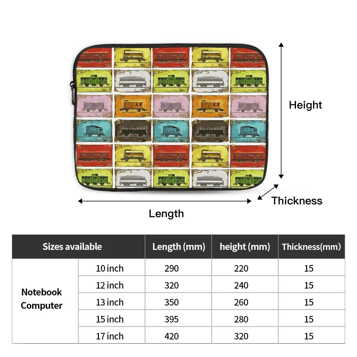 Ticket To Ride The Trains Notebook Bag Case, Juste pour ordinateur portable, Poudres, Macbook Air Pro, Tablette, Antichoc, 10 ", 12", 13 ", 15", 17"