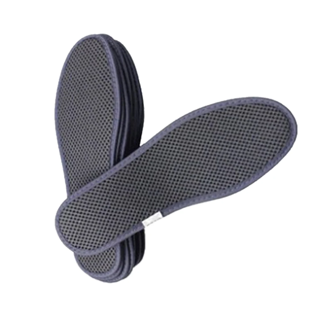 

4pcs 4 Pairs Bamboo Charcoal Mesh Insoles Sweat Absorbent Shoe Inserts Anti For Men Women Foot Care Tool Size 45 Grey