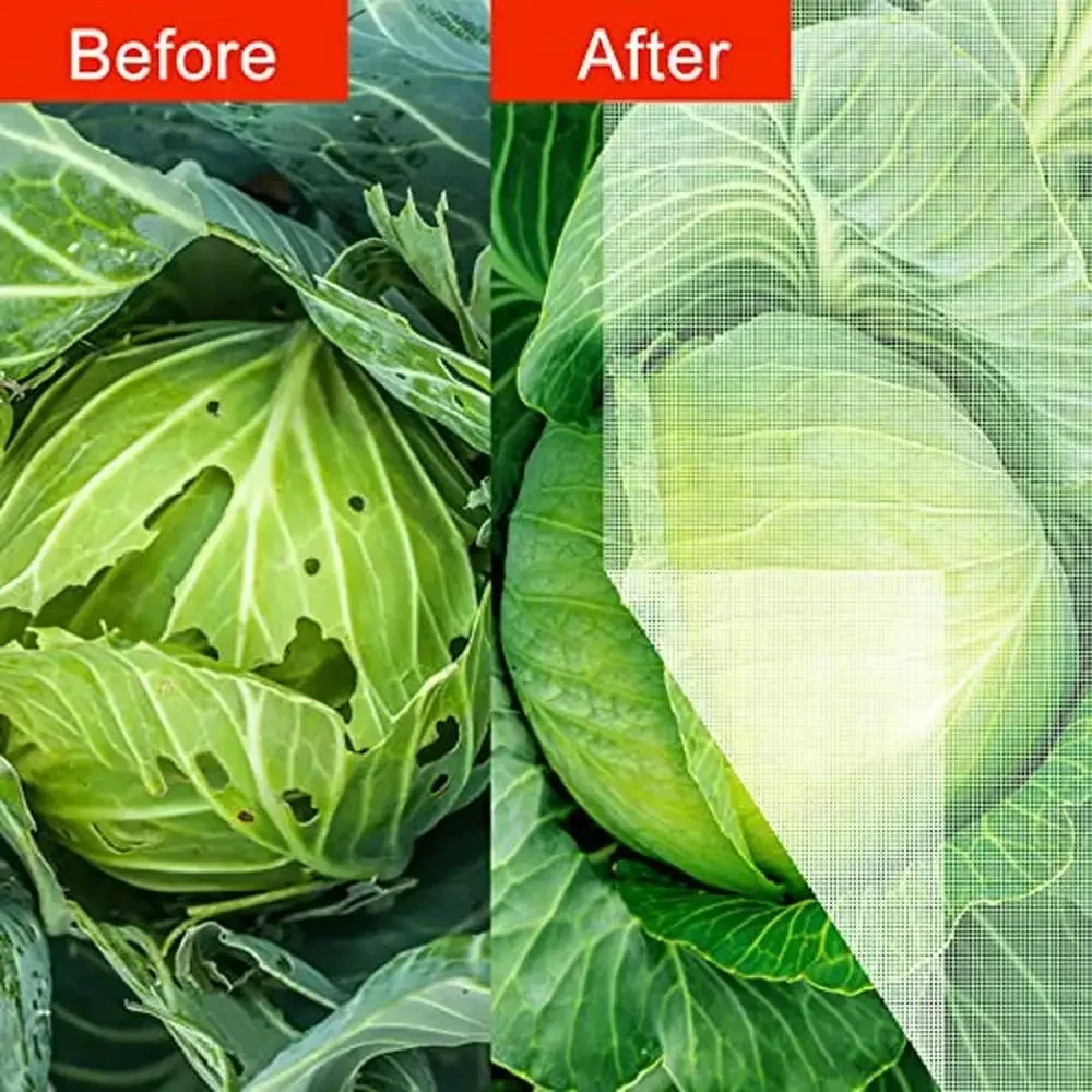 

Garden Insect Netting Bird Barrier Row Cover Mesh Plants Fruit Protection 16'x30' Polyethylene White Vegetables