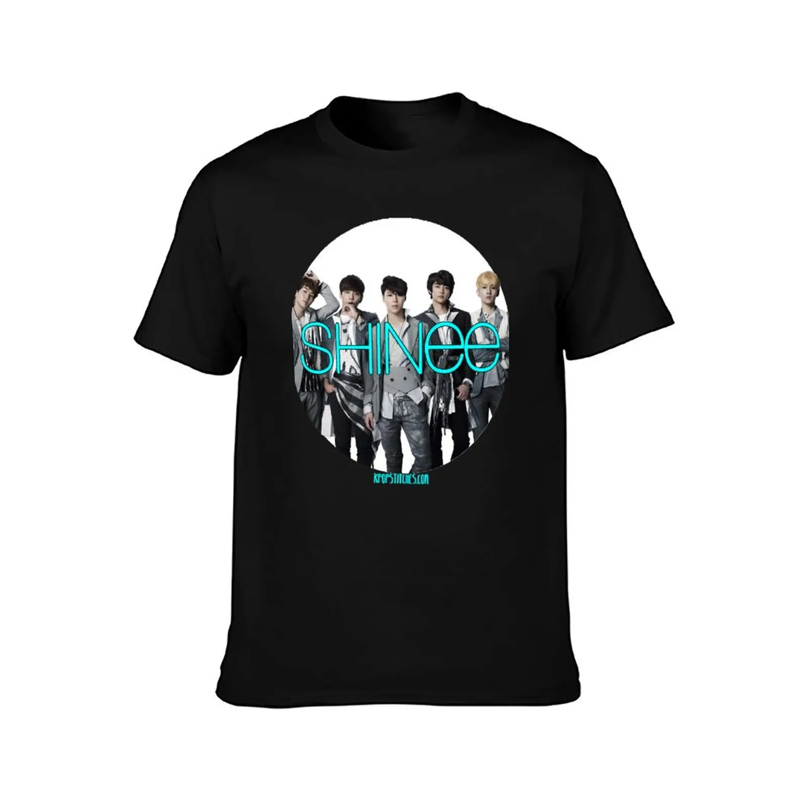 Funny Men Shinee Photo Circle Classic Fan T-Shirt Summer Casual Cotton Tee Oversized Streetwear Tops Vintage Graphic Print