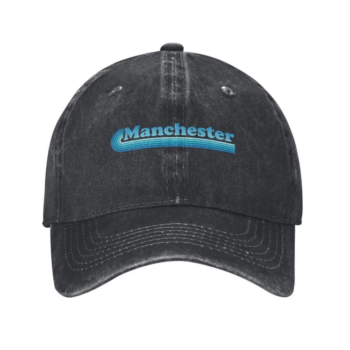 

Manchester - Retro design (blue) Baseball Cap fashionable beach hat funny hat Boy Women's