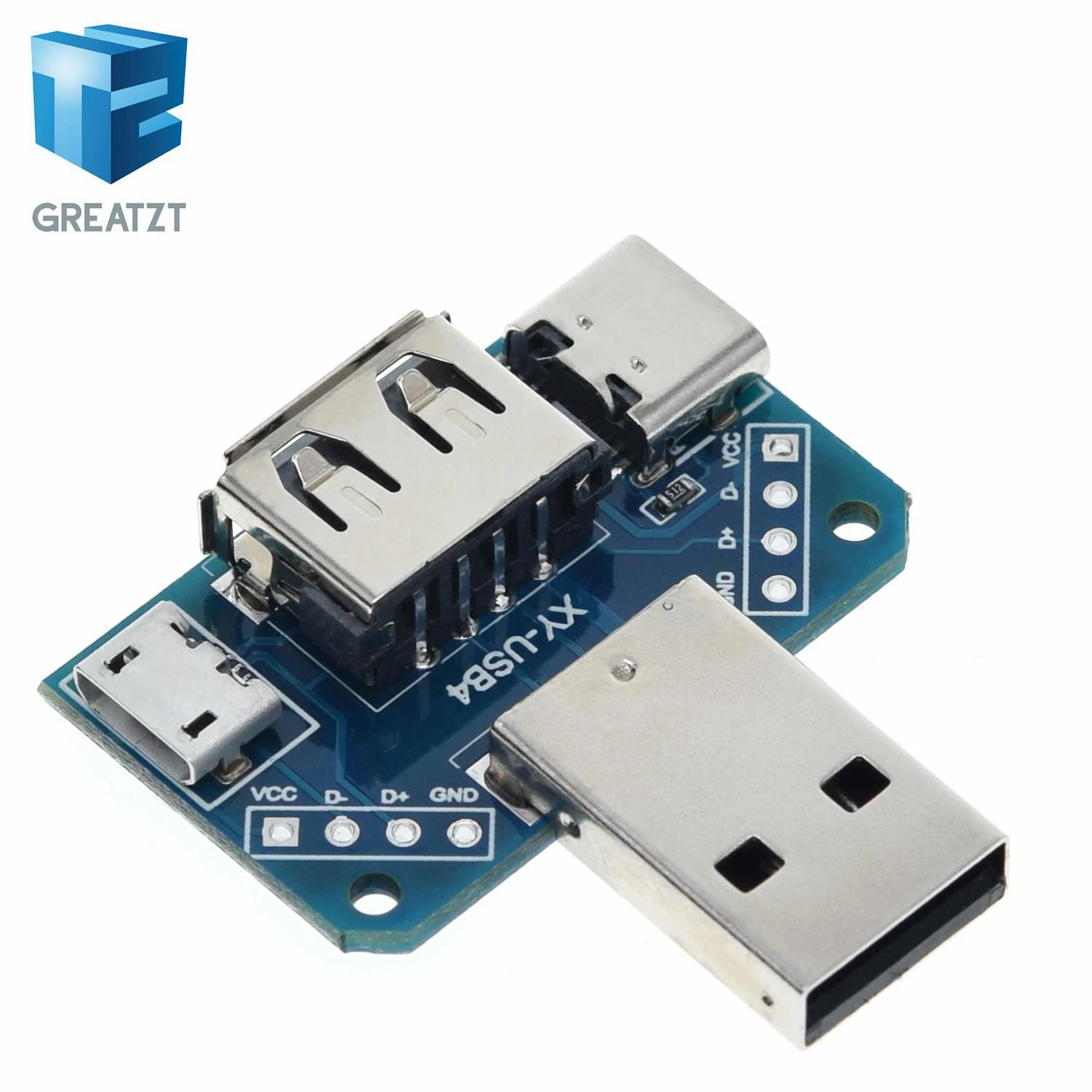 USB Head Switchboard Male USB Connector to  Type-c  Micro  Female USB  transfer test board plate XY-USB4