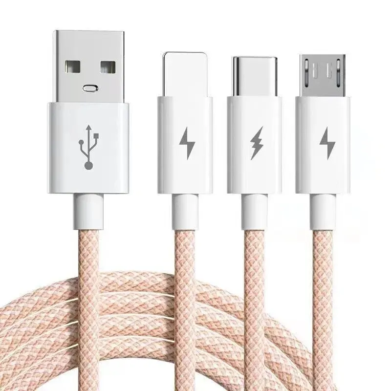 6a 3 in 1 USB Typ C Kabel 66W Super Schnell ladekabel für Huawei Xiaomi Samsung Oppo Blitz Datenkabel für iPhone 1.2/2/3m
