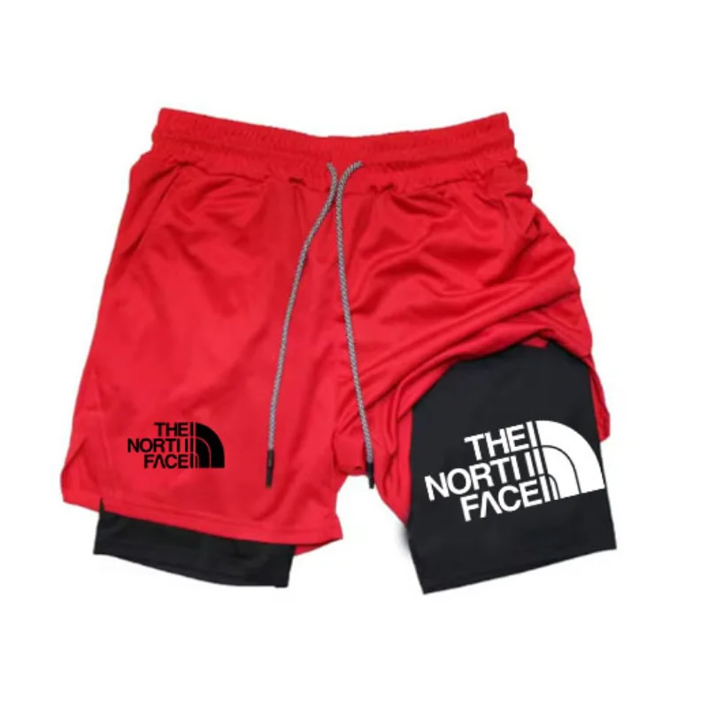 Pantaloncini da corsa mimetici 2024 Pantaloncini da palestra da uomo 2 in 1 a doppio strato ad asciugatura rapida Pantaloncini da jogging fitness da uomo