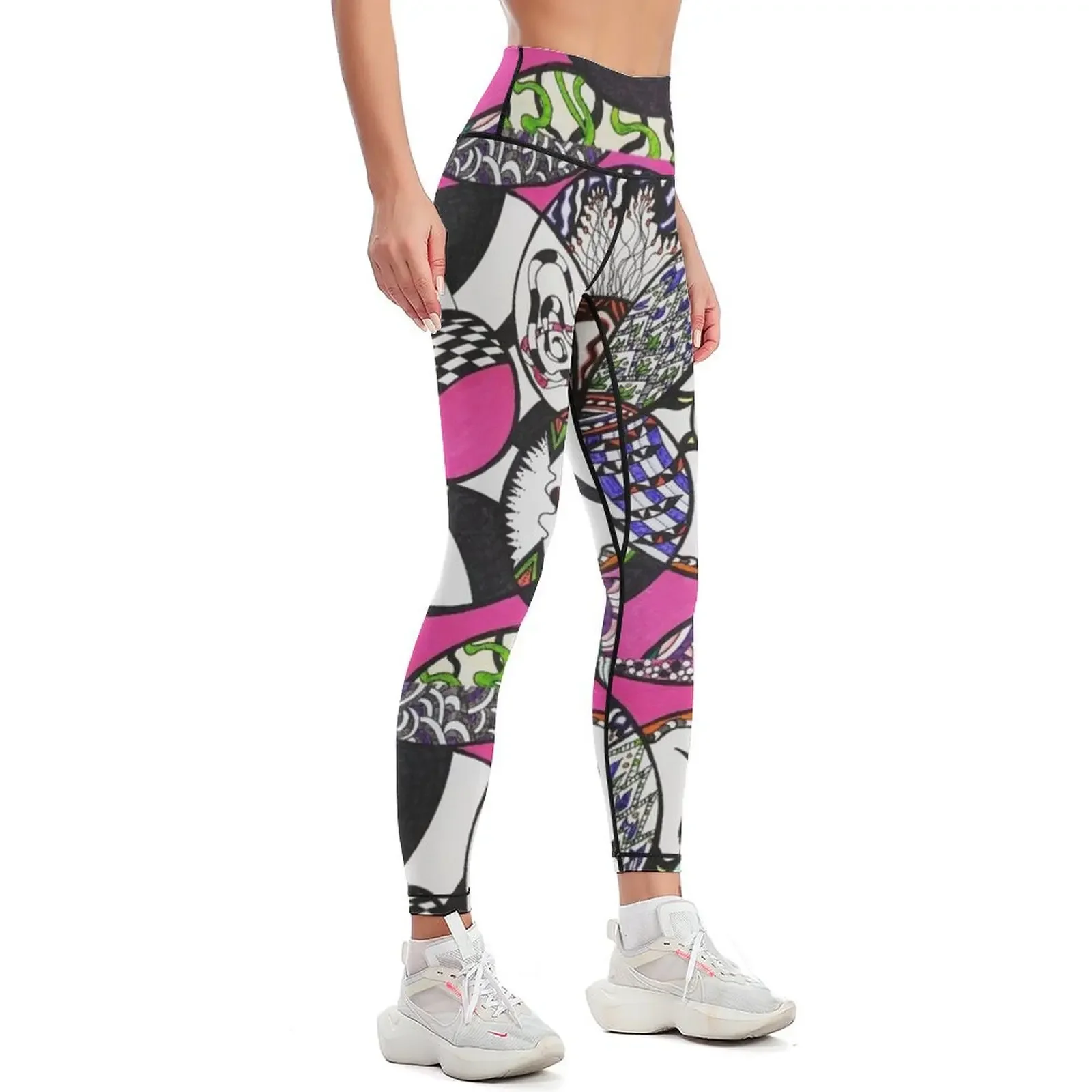 Circles of Disconnect Leggings fitness set gym gym pants Leginsy push up sport pants Womens Leggings