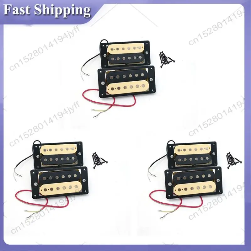 

-ABDH 6Pcs Electric Guitar Pickups 50/52 Zebra Faced Humbucker Double Coil Electric Guitar Pickups