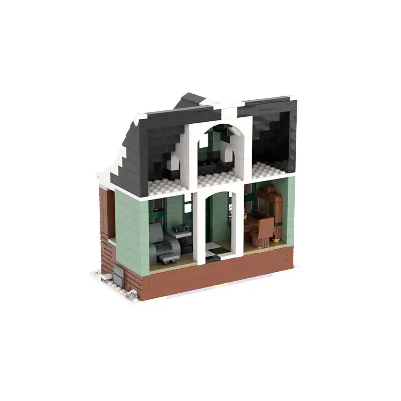MOC Winter Bungalow Building Blocks Set Snow House Christmas Village Cottage Architecture Model Assembly Bricks Toy Gift Adults