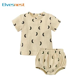Cotton Linen Kids Clothes Girls Outfit Summer Toddler Girl Clothing Sets Shorts Sleeve Top Shorts Children Clothes Suit 0-4Years