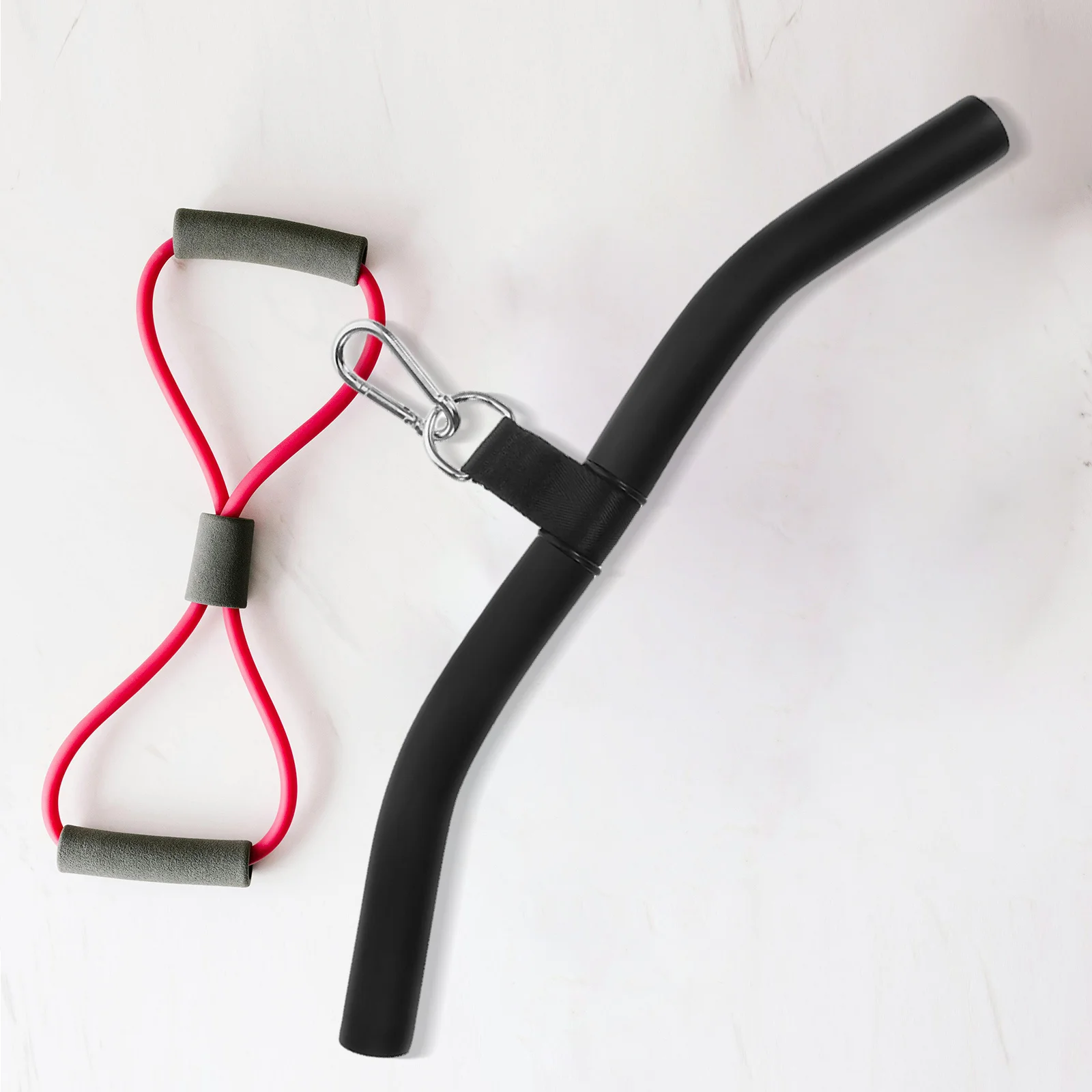 

D Ring Pull Down Bar For Tricep Lat Exercises Steel Muscle Strengthening Back Pain Relief Gym Cable Attachments Home Commercial