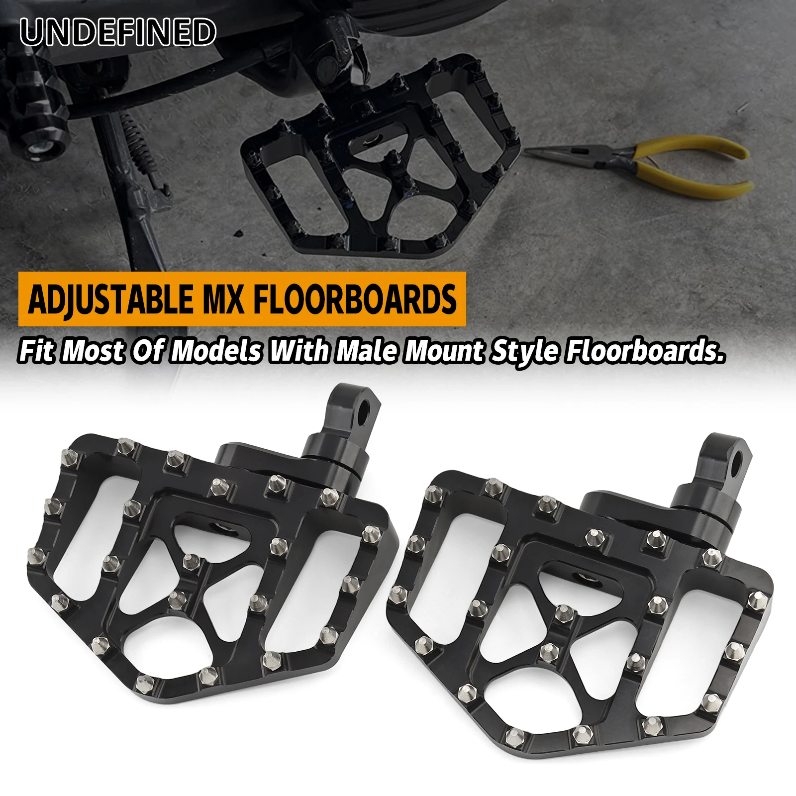 MX Floorboards Wide Foot Pegs Footrest for Harley Sportster 883 Dyna Street Fat Bob Super Glide Touring Road King Street Glide