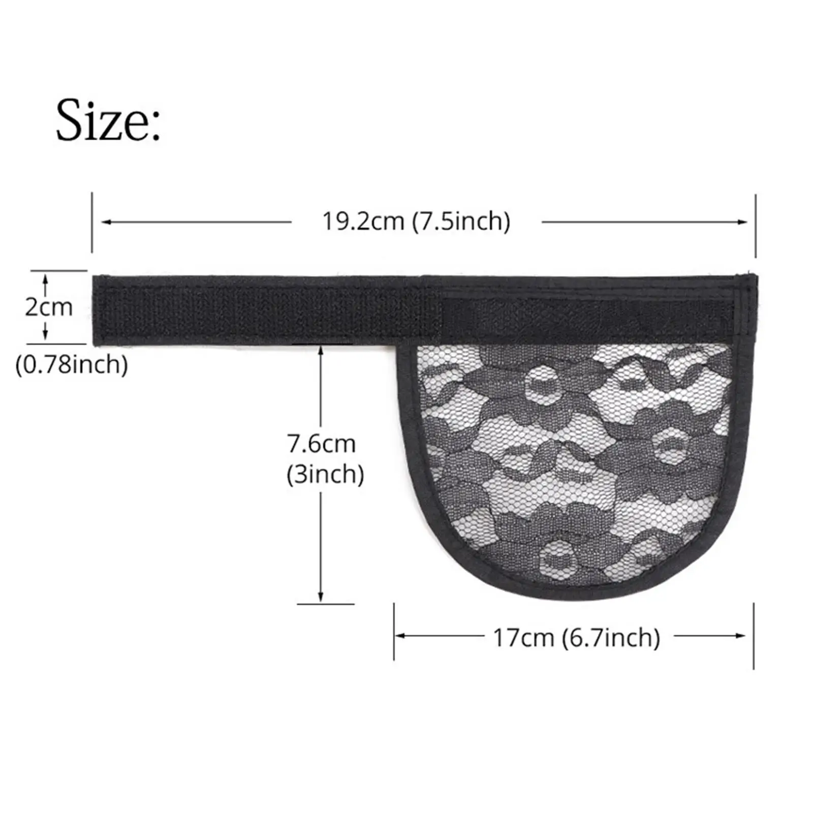 Hair Net Ponytail Making Accessory Lace Base Stretchy Wig Cap Adjustable Strap for Women Afro Puff Sewing Buns Black