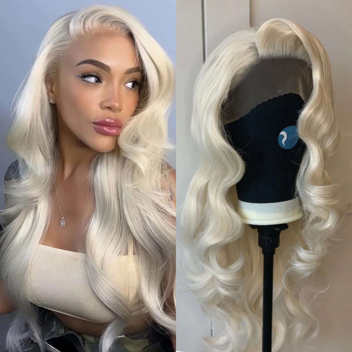 

Белые парики Длинные объемные волны Кружевной фронтальный парик Термостойкие синтетические предварительно выщипанные волосы из бесклеевого волокна Ежедневное использование Косплей для женщин