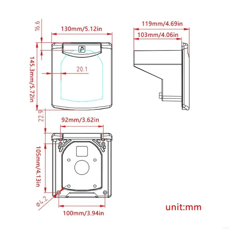 

Shower Box Water Inlet Adapter For Campers And Marine Applications Top Seal 180 Degree A