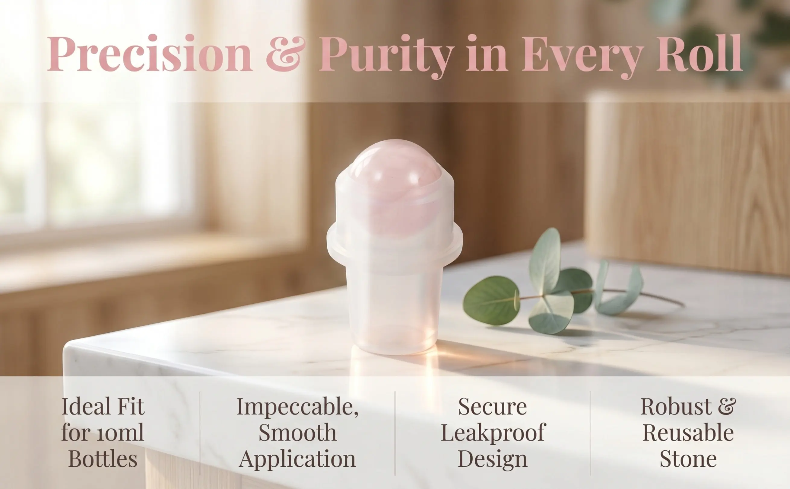 4pcs Stainless Steel Essential Oil Roller Bottles 10ml, 16mm Neck, Leakproof & Reusable for Smooth Application