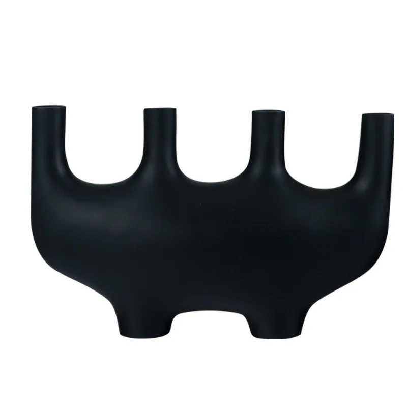 

Modern minimalist creative resin black Nordic vase soft decoration home handicraft ornament