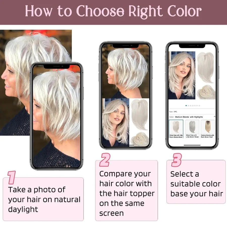 ท็อปเปอร์ผมยาวแบบมีเลเยอร์พร้อมหน้าม้า ออกแบบมาสำหรับผู้หญิงที่มีปัญหาผมบาง ขนาด 14 นิ้ว ปลายผมหยิกเล็กน้อย ผลิตจากเส้นใยสังเคราะห์