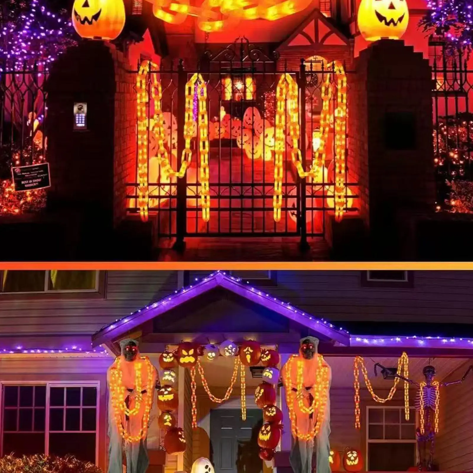 

Цепные светильники на Хэллоуин, оранжевые, 10 футов, уличные фонари на Хэллоуин, украшения дома для фермы, праздника, патио, парка, офиса, ночной комнаты