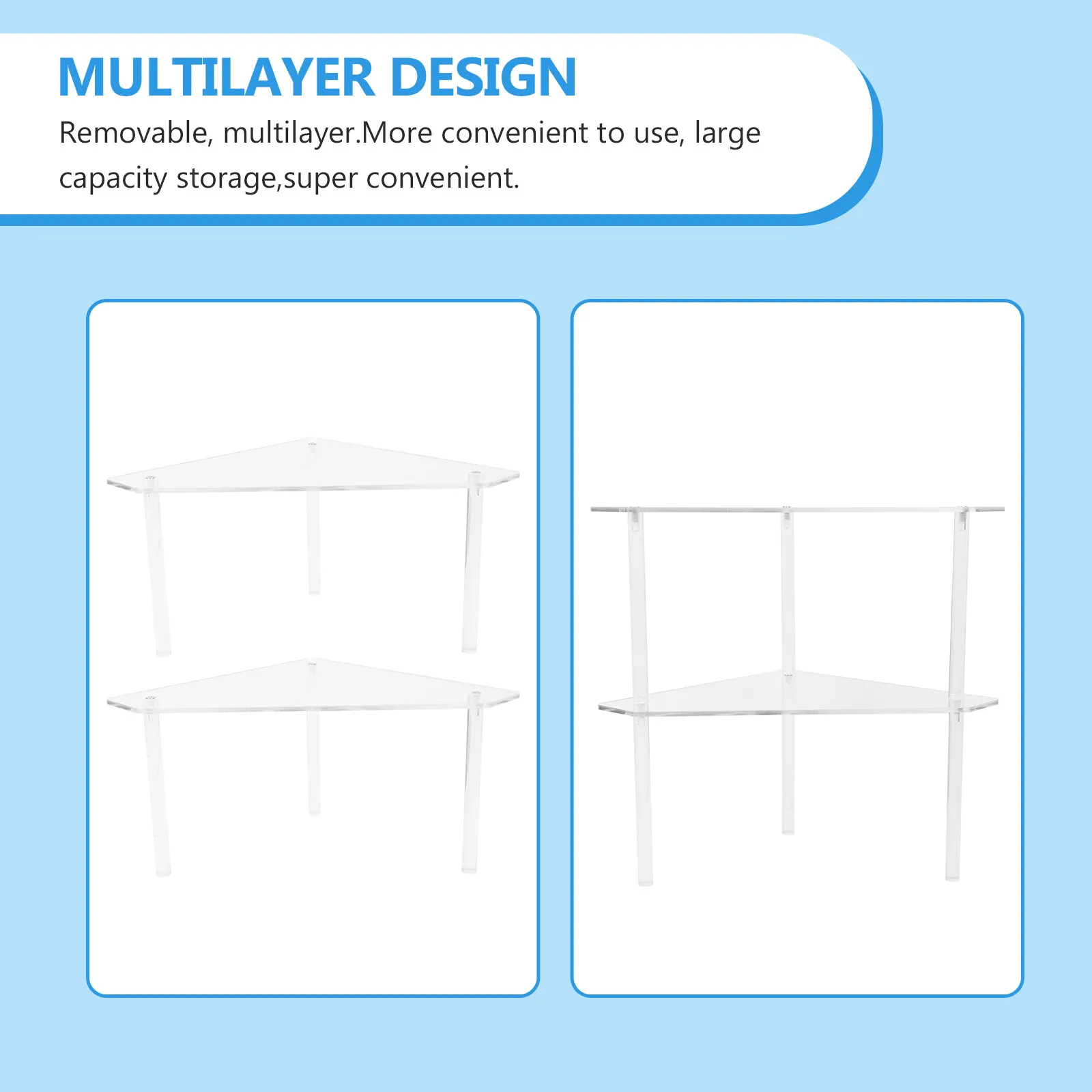1Set Bathroom Corner Storage Rack Acrylic Holder Shower Toilet Shelf Practical Multipurpose Household Storage Rack