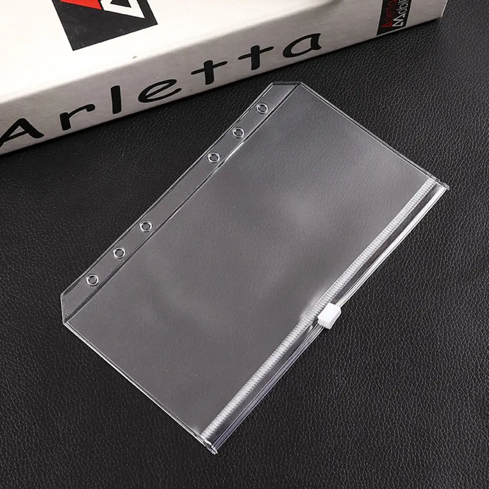 

A5 A6 Size 6 Holes Binder Filler Ticket Card Organizer Bag Binder Zipper Folders Binder Pockets Loose Leaf Bags Notebook Binder
