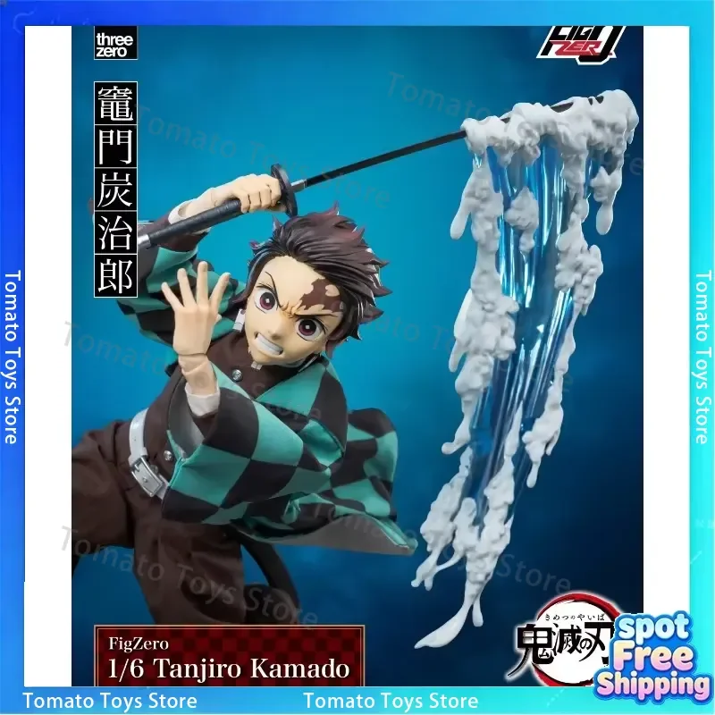 In Stock Threezero Original FigZero 1/6 Scale Demon Slayer Blade Kitchen Door Tanjiro Anime Finished Movable Doll Model Gift