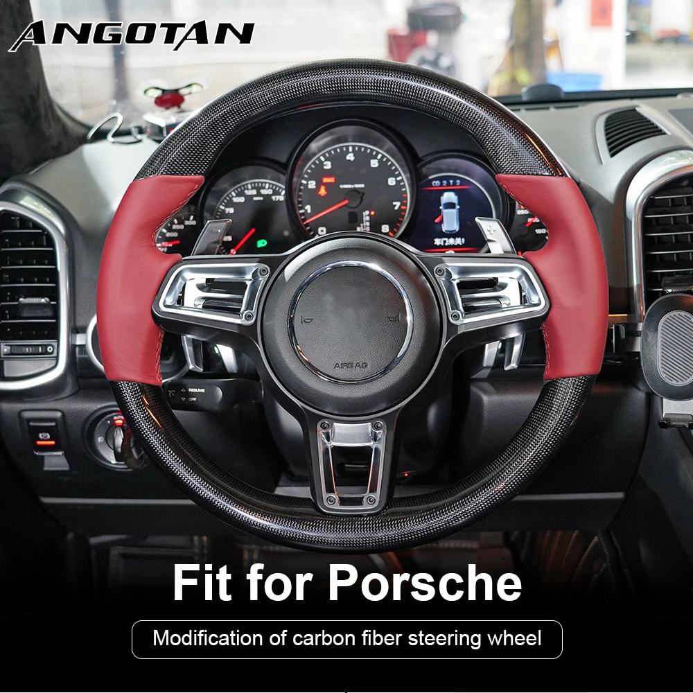 

Carbon Fiber Steering Wheel Fit For ALL Porsche Panamera Macan Cayenne 718 918 911 Boxster Cayman Taycan GTS OLD to NEW