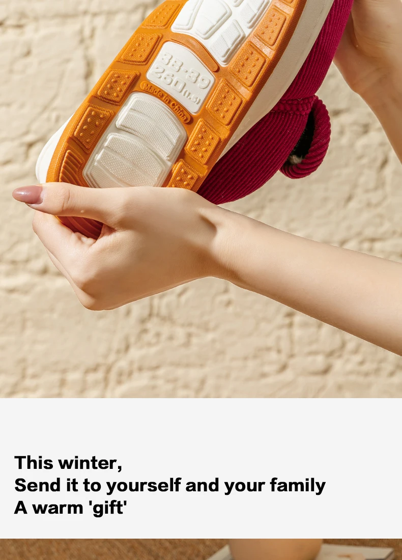 Winter-Warmhausschuhe für Senioren, Damen und Herren, mit verstellbarem Riemen, Cord-Baumwollschuhe, weiches Plüschfleece-Futter, rutschfeste Hausschuhe. – Detail 12