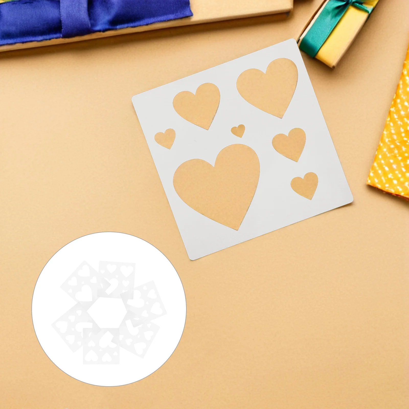 

30pcs Painting Templates Stencils Heart Shaped Reusable Plastic For Diy Crafts Valentine Scrapbooking Wall Art Fabric Canvas