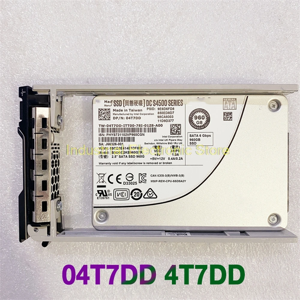 960G For Dell SSD SATA 6 04T7DD 4T7DD for INTEL S4500 Solid State Drive 2.5 Inch