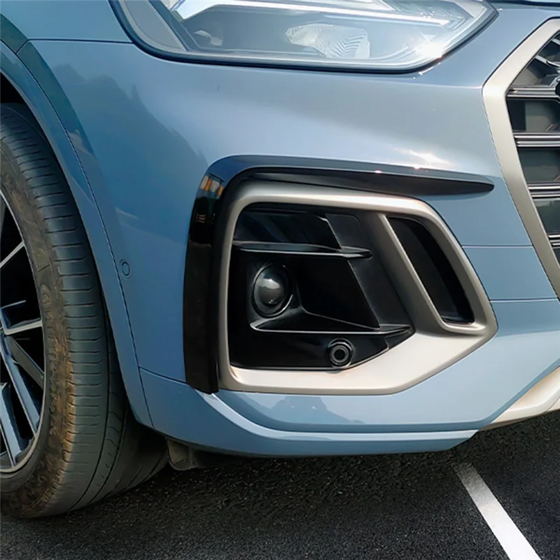 

1Pair Front Bumper Air Knife Trim Fog Light Eyebrow For Q5 RS SQ5 2020-2024 Fog Lamp Splitter Spoiler Fangs Cover
