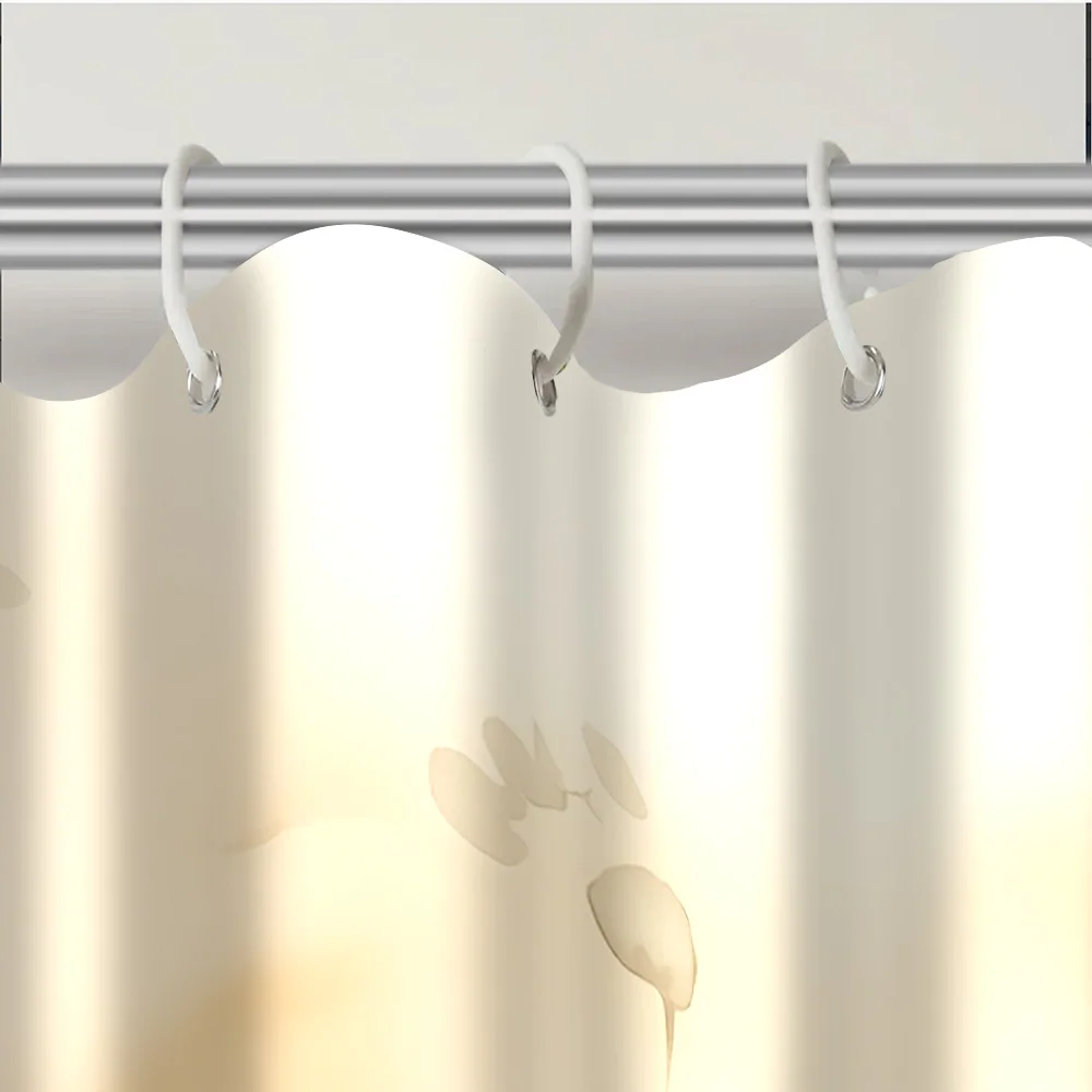 1 PC Shower Curtain with Five Furry Cats and Fun Paw Prints, Including 12 Hooks, 180 X 180 cm. Perfect for Bathroom Decor, En view 5