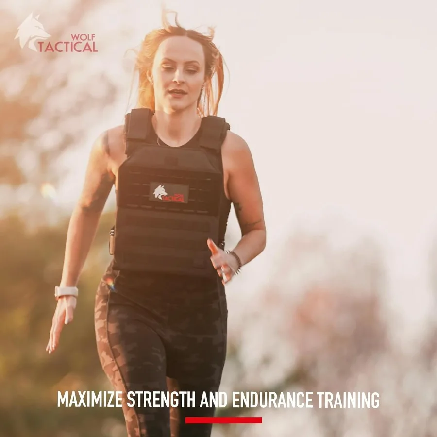 سترة وولف تكتيكية بسيطة مرجحة للرجال والنساء سترة وزن قابلة للتعديل مثالية للمشي والجري والتدريب على الأدوة