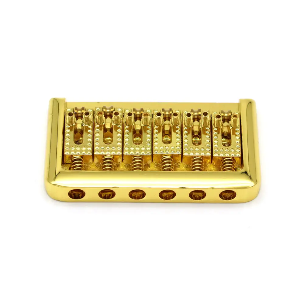 

Металлический 6-струнный фиксированный бридж для электрогитары Hardtail с роликовым седлом (золотой)