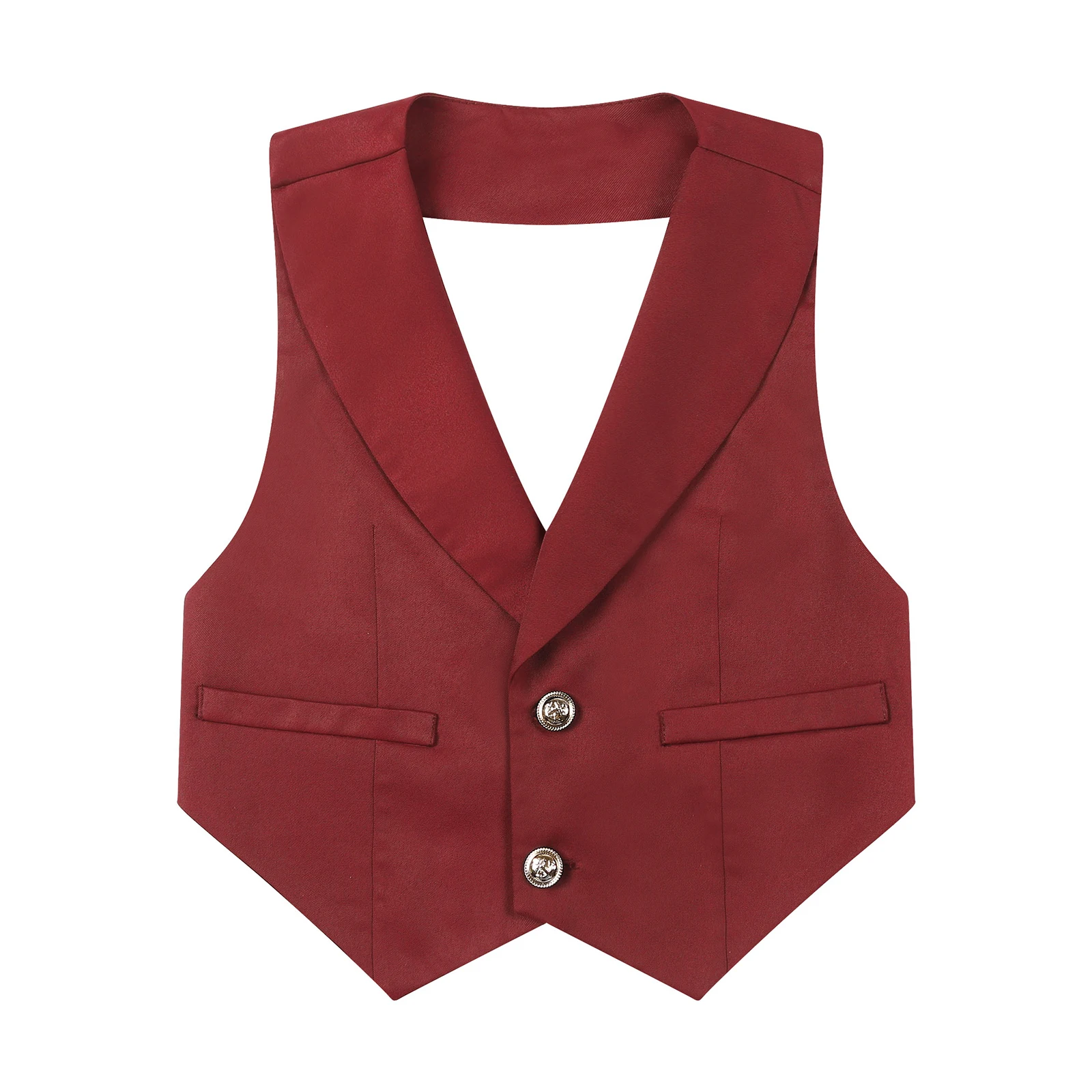 Gilet da bambino per bambini gilet monopetto senza schienale uniformi scolastiche Top per la festa di compleanno comunione battesimo gilet senza maniche