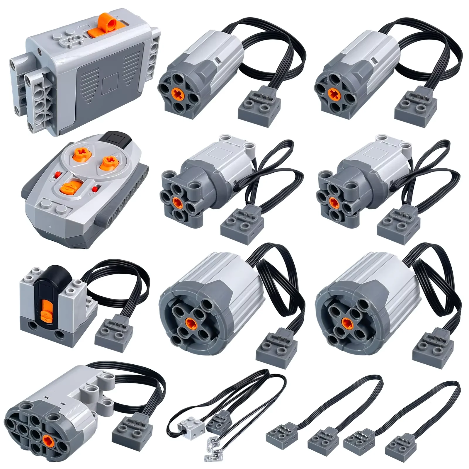 13-in-1 Technology Series Motorset M/L/XL Servomotoren, Power Functions, 2,4 GHz afstandsbedieningontvanger, AA-batterijhouder