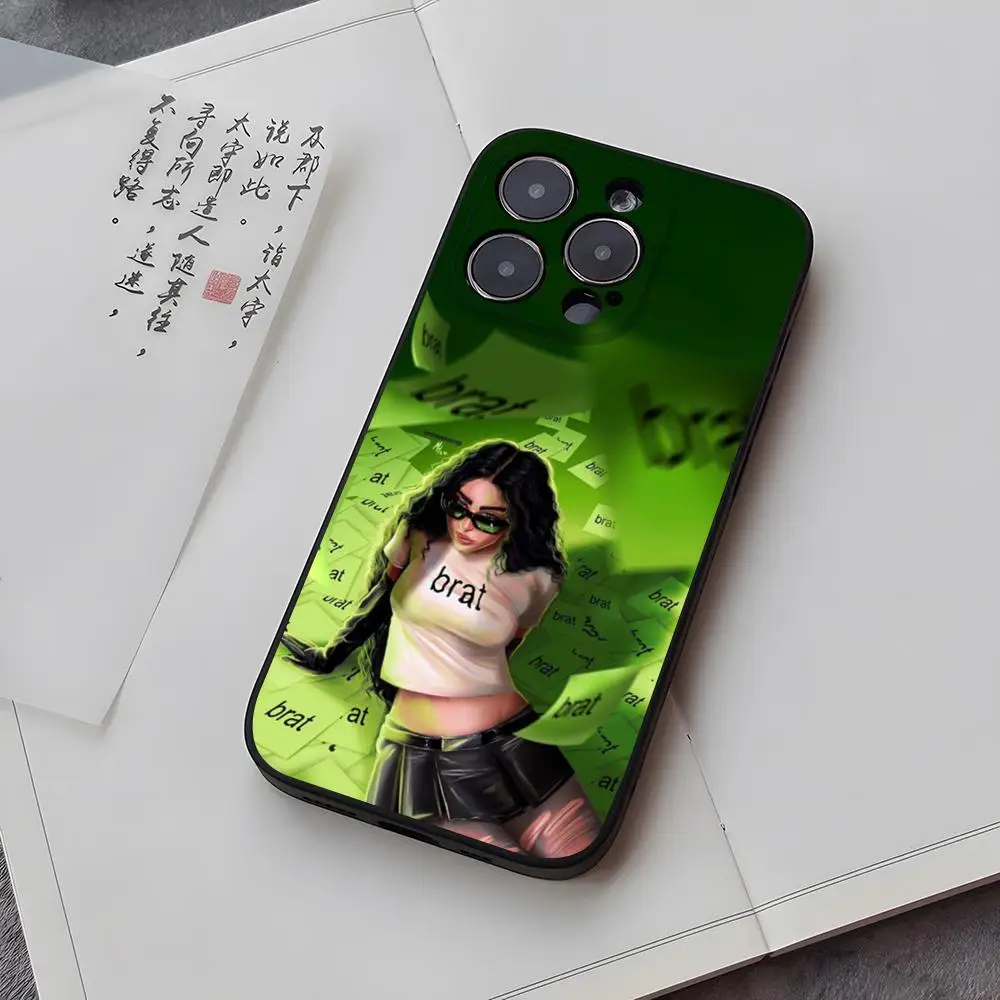 Singer C-Charli XCX Brat Phone Case for iphone 15ProMax 14 11 16 13 12 Pro Xs Max Mini Xr X 7 8 Plus Shell Coque