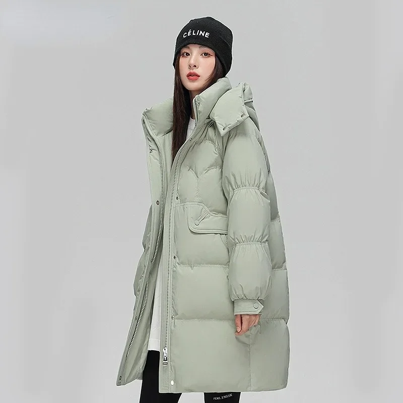 

2024 New Fashion Hoodies Ski Warm Ladies Hoodie Down Coats Winter Windproof White Duck Down Puffer Jacket