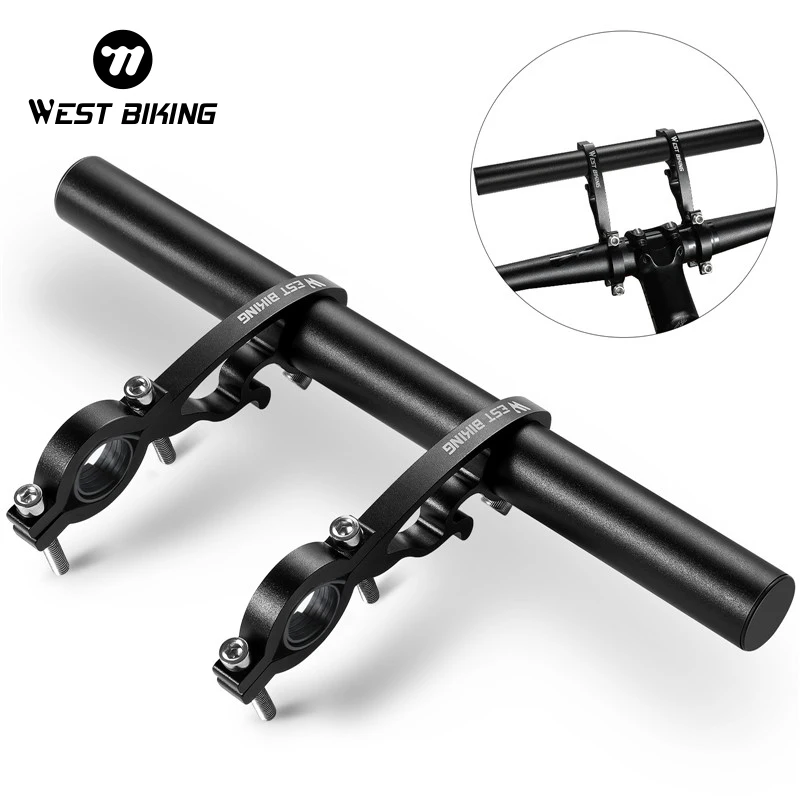 WEST BIKING MTB Carbon Handlebar Extender Road Bike Integrated Handle aluminum Extension Bar Bike Computer Light Phone Stand