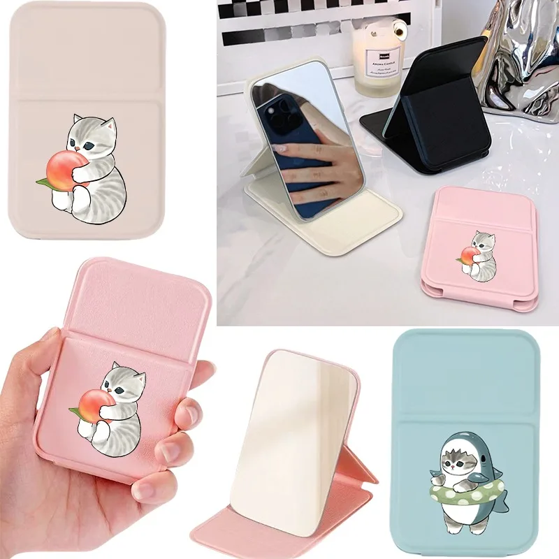 

Прозрачное зеркало для макияжа Mofusand, студенческое общежитие, прозрачное зеркало для макияжа с персонажем аниме для девочек, портативное складное зеркало для путешествий, подарки