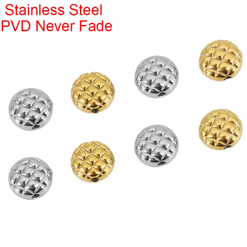 

5pcs PVD Never Fade Stainless Steel Spacer Beads Bulk Dia 8mm Round Necklace Beads Lot For DIY Bracelet Findings Jewelry Making