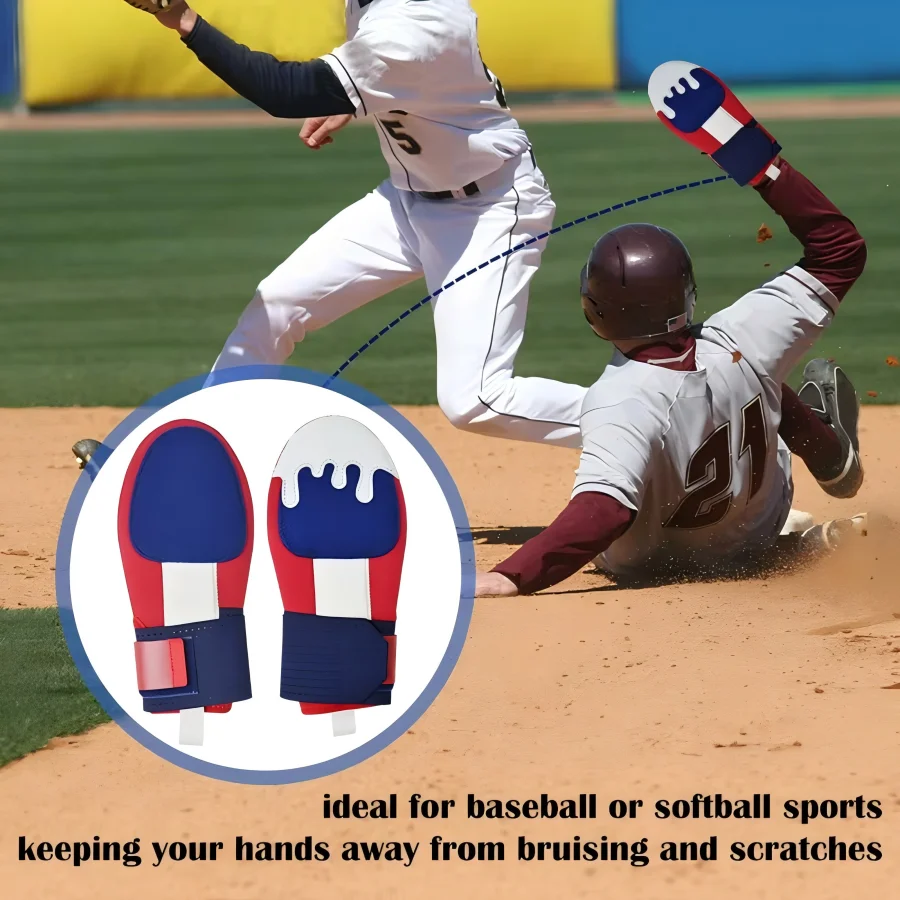 Baseball Sliding Mitt Sliding Gloves,Left and Right Hand Options for Youth & Children Hand Protection with Easy on and Off Desig