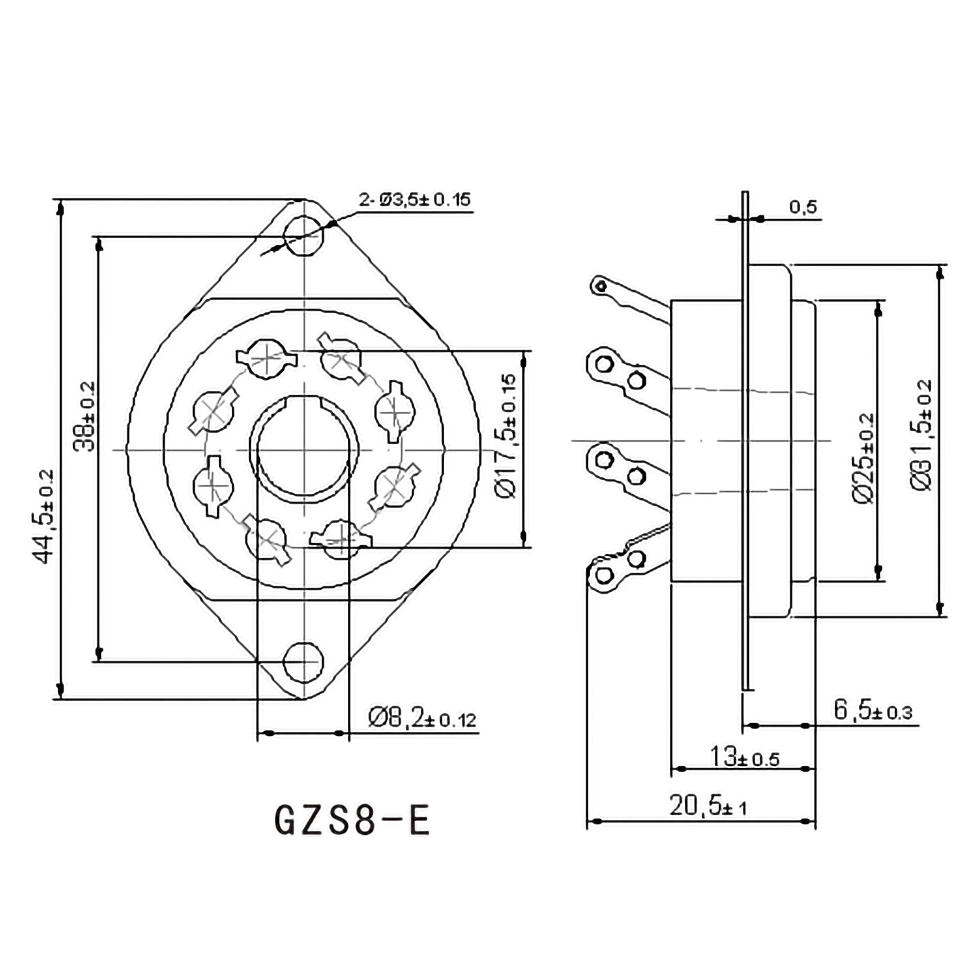 8Pins Bakelite Tube Socket GZS8-B GZS8-E For KT88 6SN7 6V6 6L6 6N8P 6SL7 GZ34 6CA7 EL34 Vacuum Tube DIY HIFI  Audio Amplifier