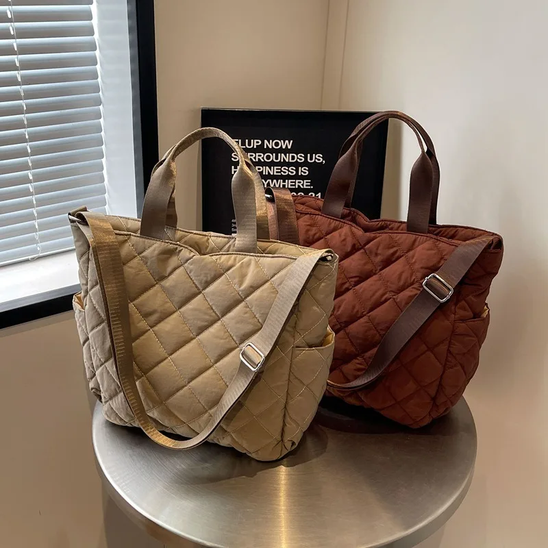 

Осенне-зимняя сумка-тоут, пригородная сумка, универсальная большая вместительная простая стеганая сумка через плечо для женщин