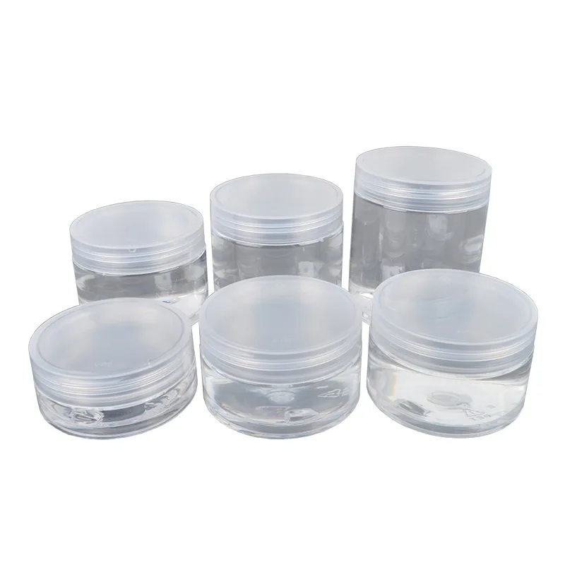 

24pcs Transparent Plastic Jars Clear Lid 68Dia.Empty Cosmetic Pot Cream Container Wide Mouth Bottle 50G 100G 120G 150G 200G 250G