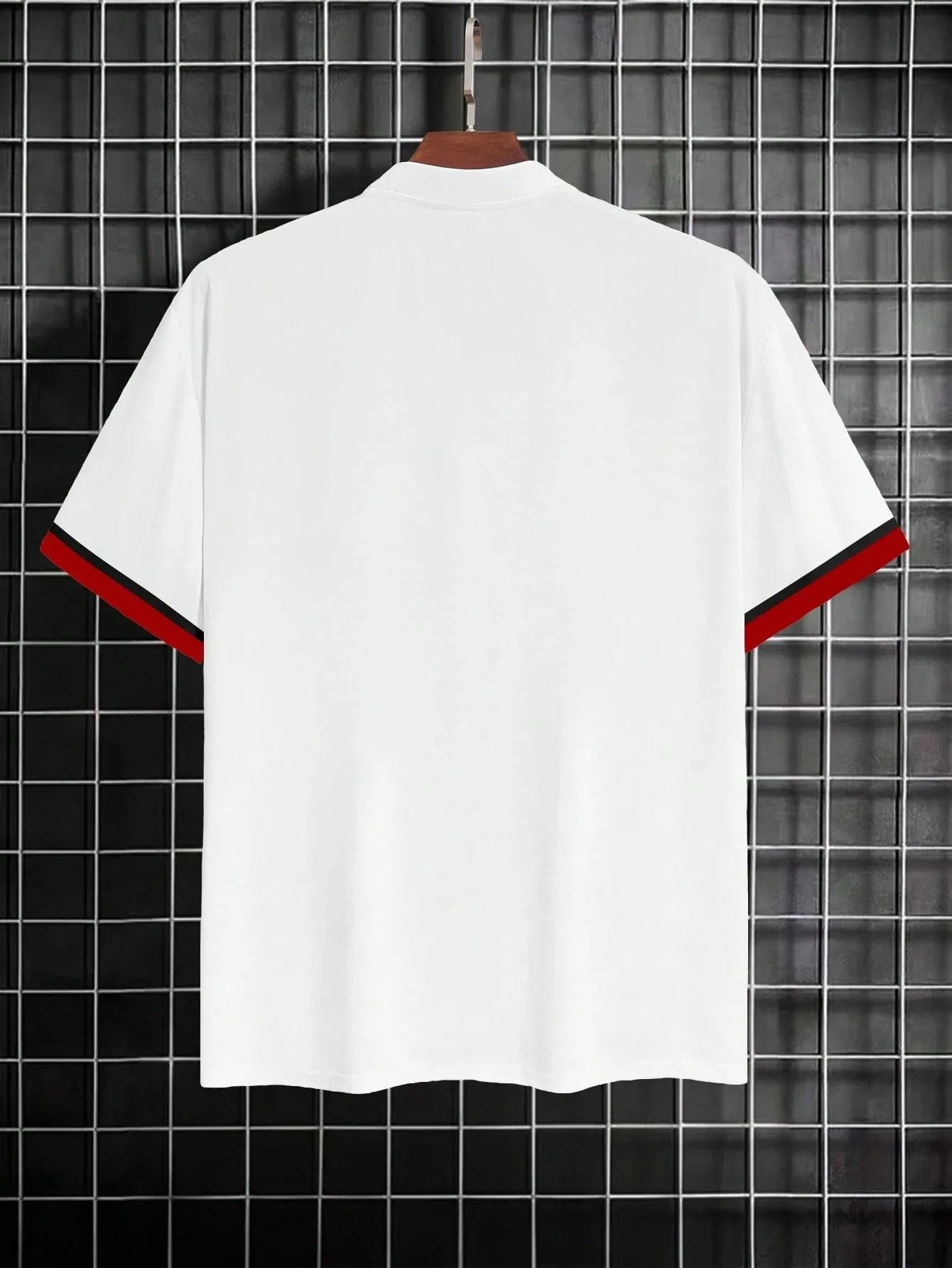 يتميز قميص بولو رجالي صيفي جديد بأكمام قصيرة موديل 2025 بطباعة مخططة ثلاثية الأبعاد عصرية وجيدة التهوية #3